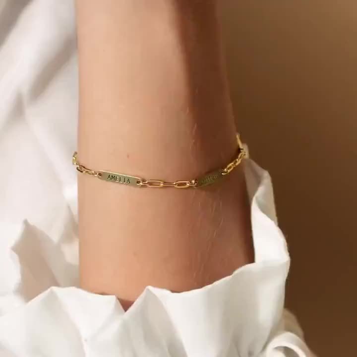 Personalized 18K Plated Stainless Steel Name Bracelet — Custom Gift